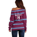 Central Queensland Rugby Custom Off Shoulder Sweater Go Capras Sporty Style - Aussie Hoodie