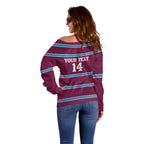 Central Queensland Rugby Custom Off Shoulder Sweater Go Capras Sporty Style - Aussie Hoodie
