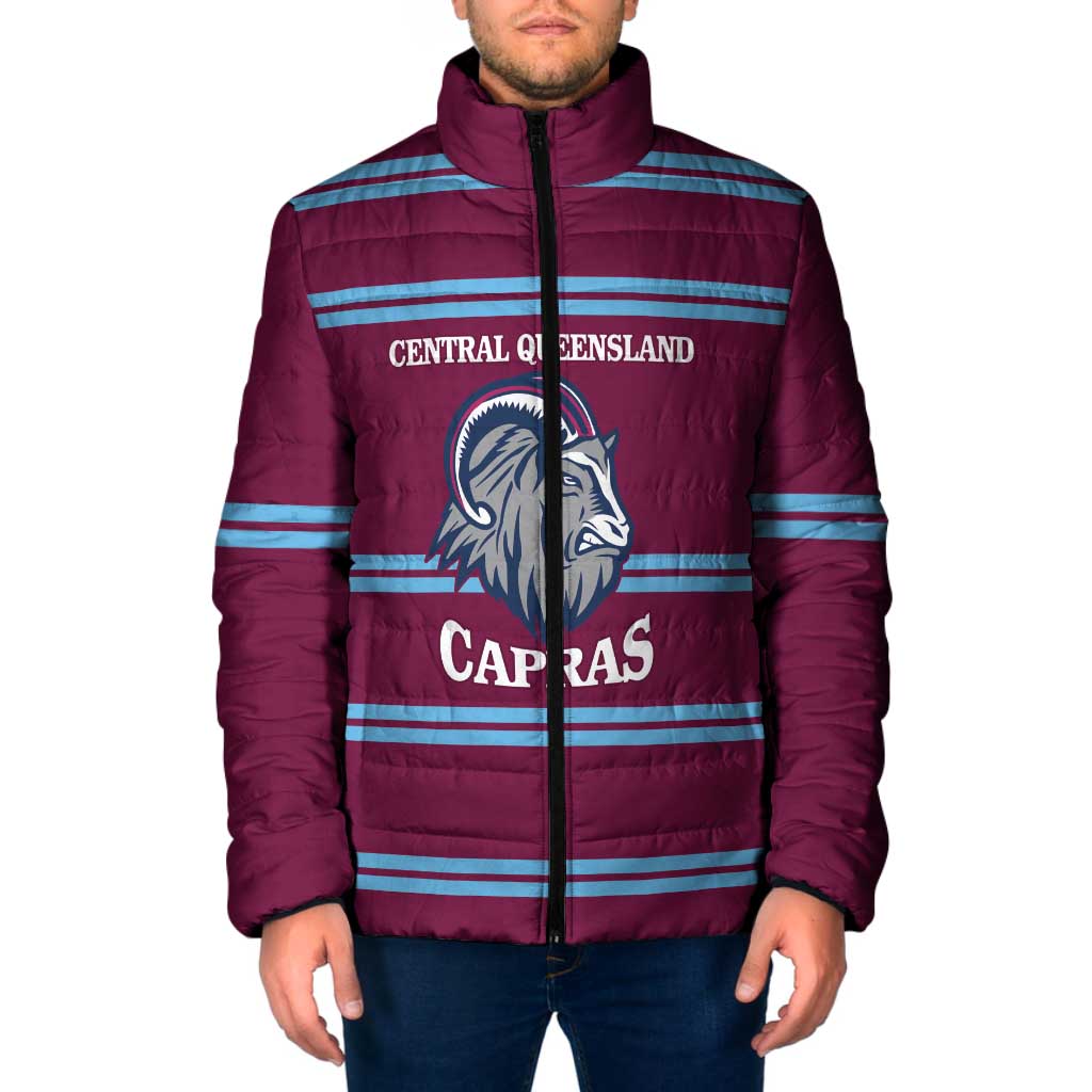 Central Queensland Rugby Custom Padded Jacket Go Capras Sporty Style - Aussie Hoodie
