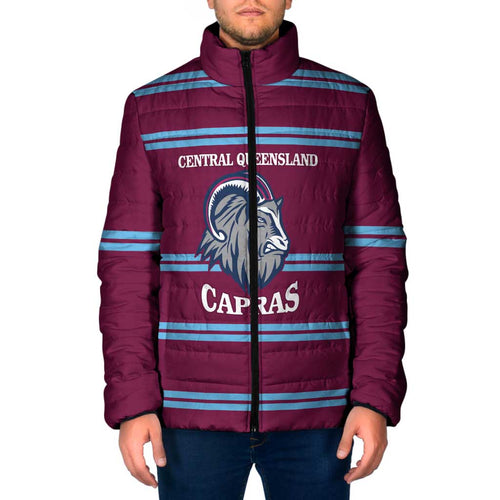 Central Queensland Rugby Custom Padded Jacket Go Capras Sporty Style - Aussie Hoodie