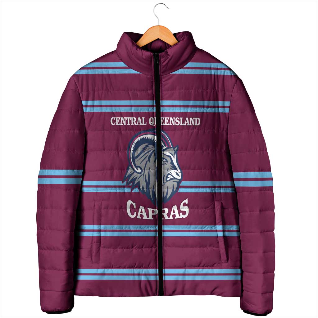 Central Queensland Rugby Custom Padded Jacket Go Capras Sporty Style - Aussie Hoodie