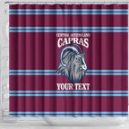 Central Queensland Rugby Custom Shower Curtain Go Capras Sporty Style - Aussie Hoodie