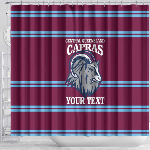Central Queensland Rugby Custom Shower Curtain Go Capras Sporty Style - Aussie Hoodie