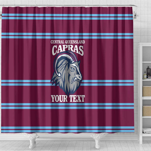 Central Queensland Rugby Custom Shower Curtain Go Capras Sporty Style - Aussie Hoodie