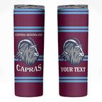 Central Queensland Rugby Custom Skinny Tumbler Go Capras Sporty Style - Aussie Hoodie