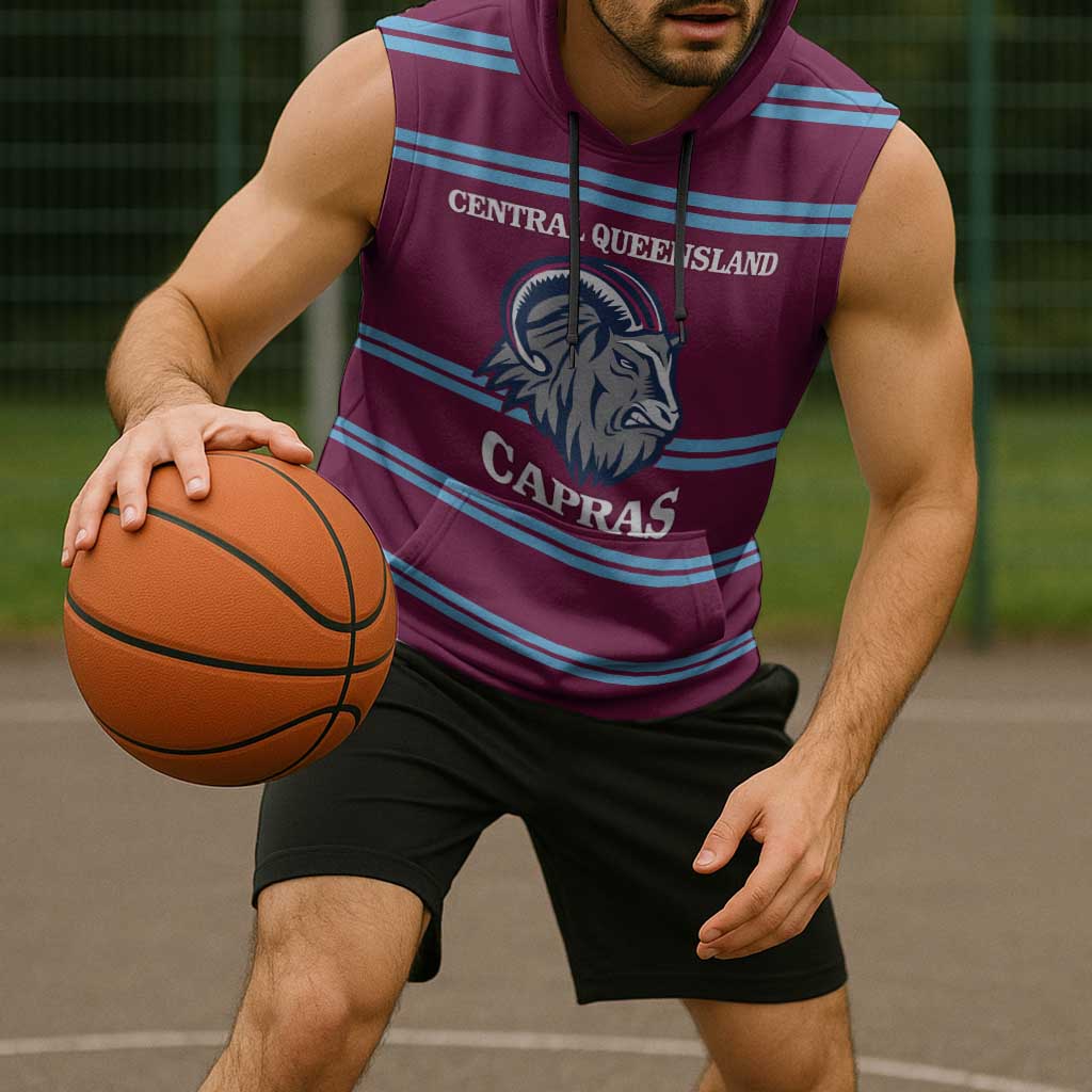 Central Queensland Rugby Custom Sleeveless Hoodie Go Capras Sporty Style - Aussie Hoodie