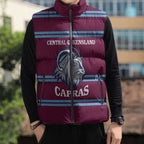 Central Queensland Rugby Custom Sleeveless Puffer Jacket Go Capras Sporty Style - Aussie Hoodie