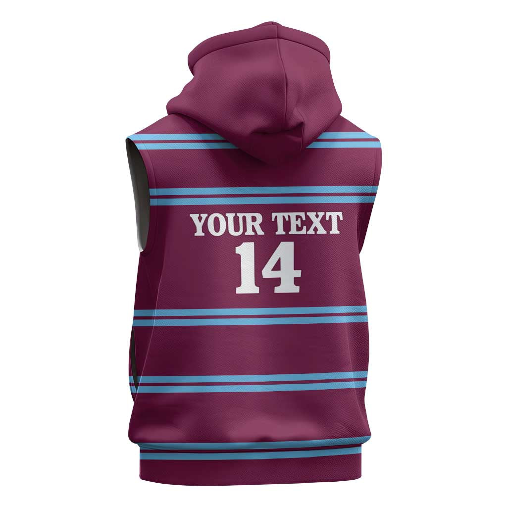 Central Queensland Rugby Custom Sleeveless Zip Hoodie Go Capras Sporty Style LT14