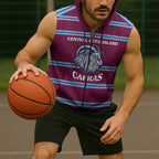 Central Queensland Rugby Custom Sleeveless Zip Hoodie Go Capras Sporty Style LT14