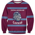 Central Queensland Rugby Custom Sweatshirt Go Capras Sporty Style - Aussie Hoodie