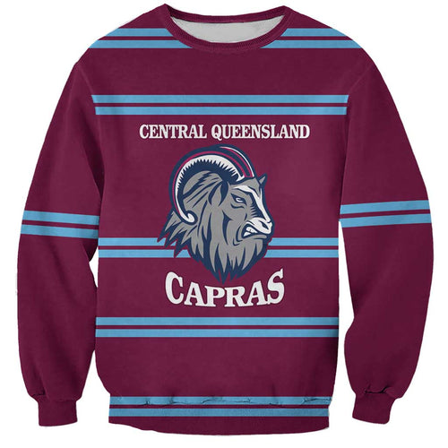 Central Queensland Rugby Custom Sweatshirt Go Capras Sporty Style - Aussie Hoodie