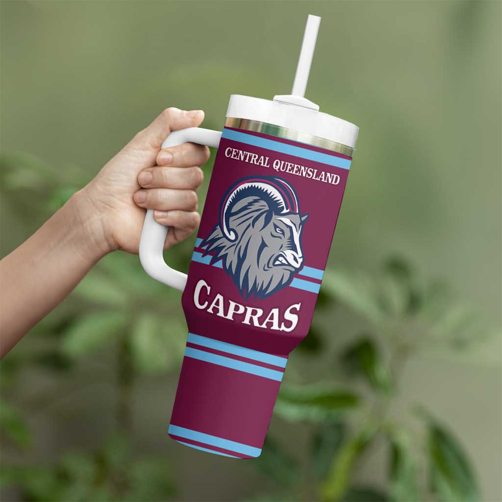 Central Queensland Rugby Custom Tumbler With Handle Go Capras Sporty Style - Aussie Hoodie