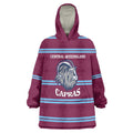 Central Queensland Rugby Custom Wearable Blanket Hoodie Go Capras Sporty Style - Aussie Hoodie