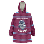 Central Queensland Rugby Custom Wearable Blanket Hoodie Go Capras Sporty Style - Aussie Hoodie