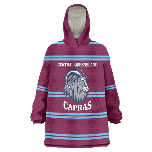 Central Queensland Rugby Custom Wearable Blanket Hoodie Go Capras Sporty Style - Aussie Hoodie