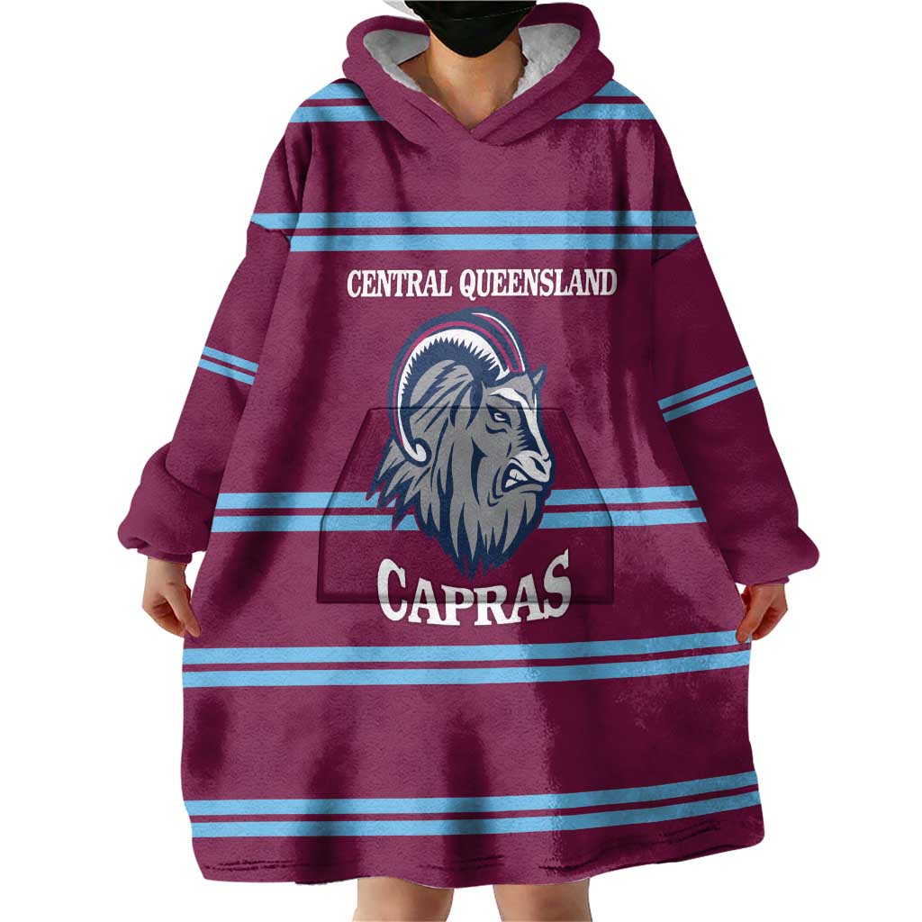 Central Queensland Rugby Custom Wearable Blanket Hoodie Go Capras Sporty Style - Aussie Hoodie