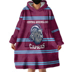 Central Queensland Rugby Custom Wearable Blanket Hoodie Go Capras Sporty Style - Aussie Hoodie