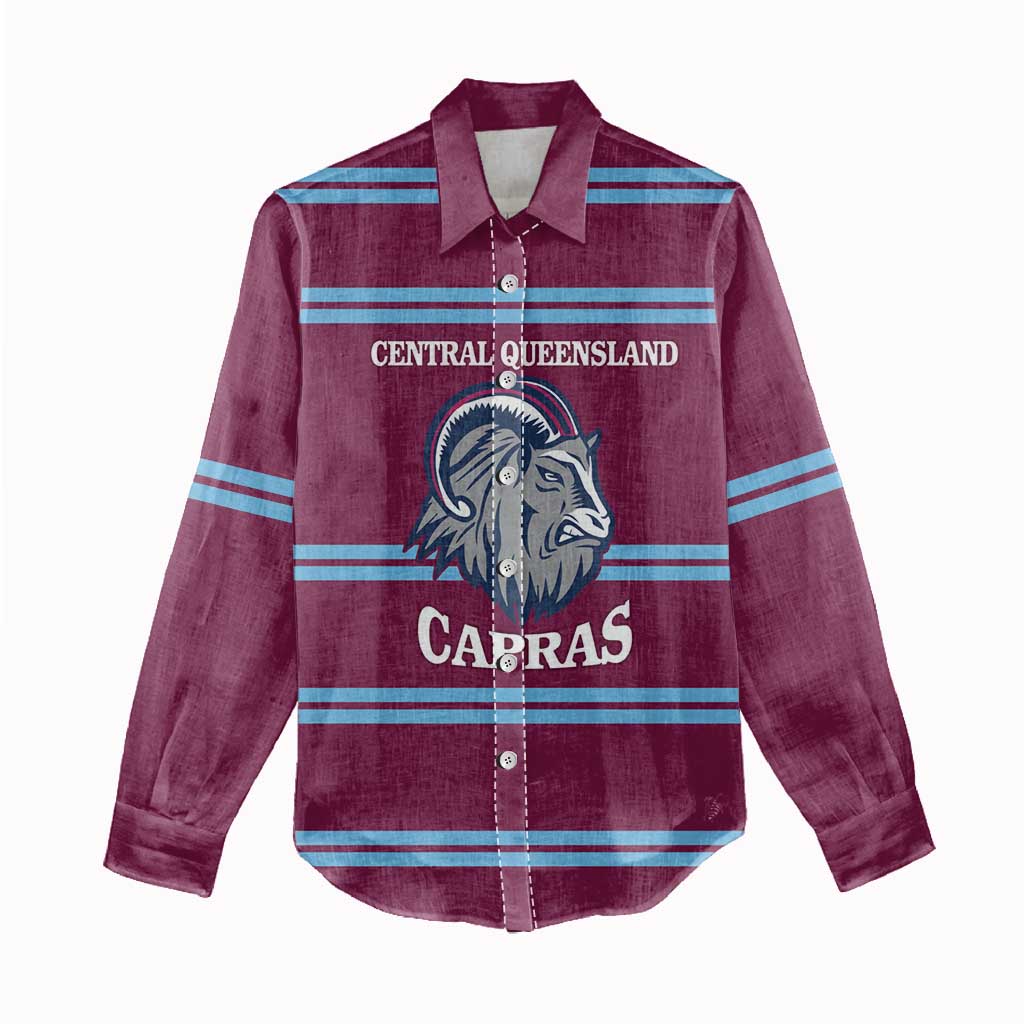 Central Queensland Rugby Custom Women Casual Shirt Go Capras Sporty Style - Aussie Hoodie