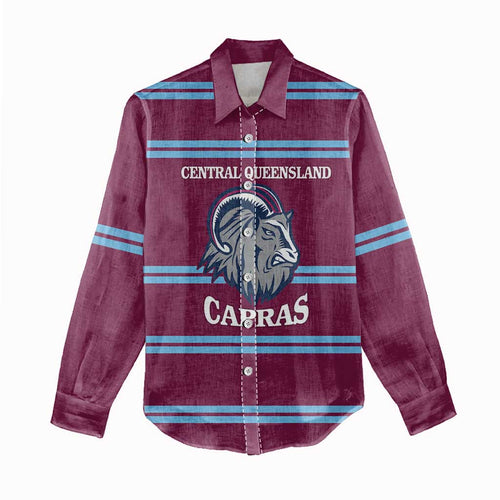 Central Queensland Rugby Custom Women Casual Shirt Go Capras Sporty Style - Aussie Hoodie