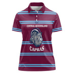 Central Queensland Rugby Custom Women Polo Shirt Go Capras Sporty Style - Aussie Hoodie