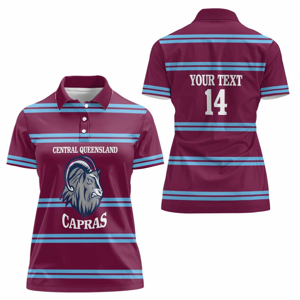 Central Queensland Rugby Custom Women Polo Shirt Go Capras Sporty Style - Aussie Hoodie
