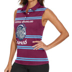 Central Queensland Rugby Custom Women Sleeveless Polo Shirt Go Capras Sporty Style - Aussie Hoodie