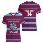 Central Queensland Rugby Custom Women V-Neck T-Shirt Go Capras Sporty Style - Aussie Hoodie
