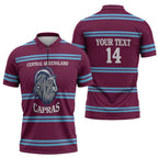 Central Queensland Rugby Custom Zipper Polo Shirt Go Capras Sporty Style - Aussie Hoodie
