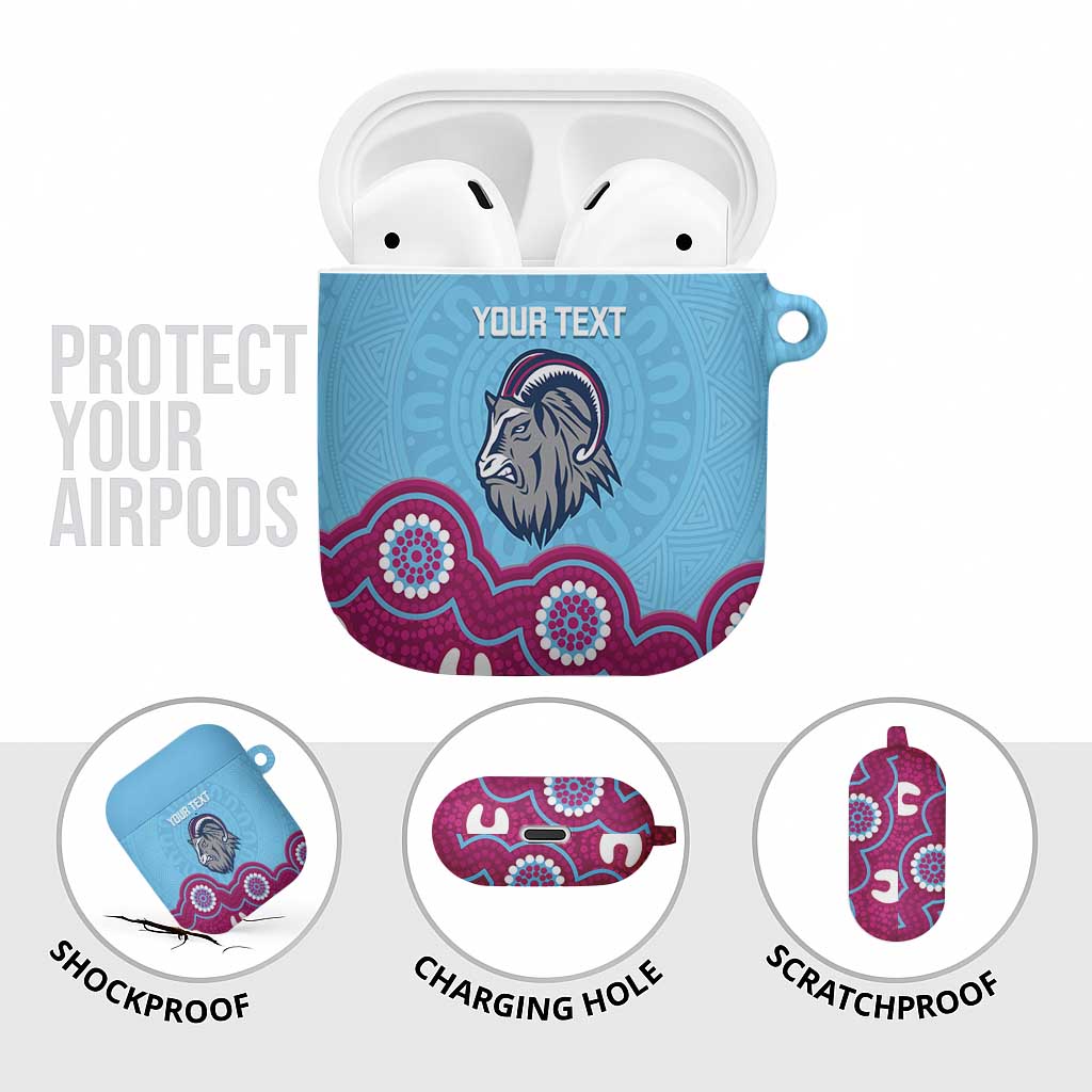 Central Queensland Rugby Custom AirPods Case Go Capras Aboriginal Art - Aussie Hoodie