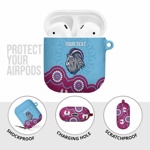 Central Queensland Rugby Custom AirPods Case Go Capras Aboriginal Art - Aussie Hoodie