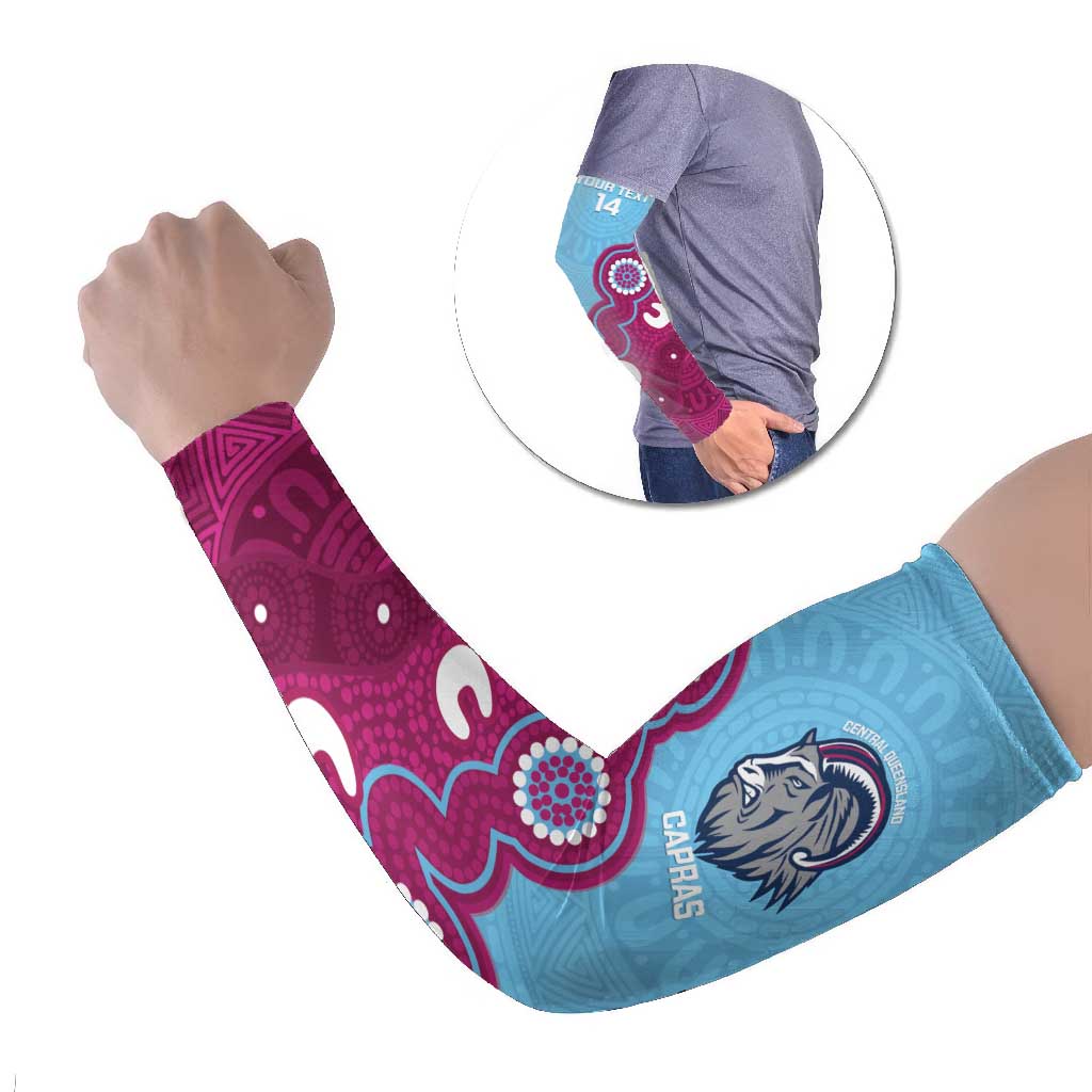 Central Queensland Rugby Custom Arm Sleeves Go Capras Aboriginal Art - Aussie Hoodie