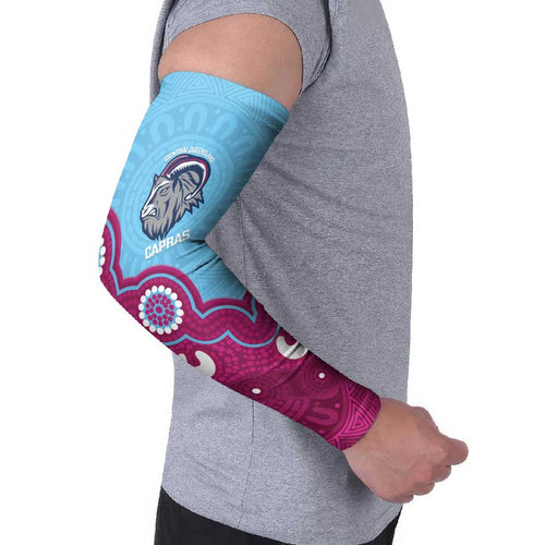Central Queensland Rugby Custom Arm Sleeves Go Capras Aboriginal Art - Aussie Hoodie
