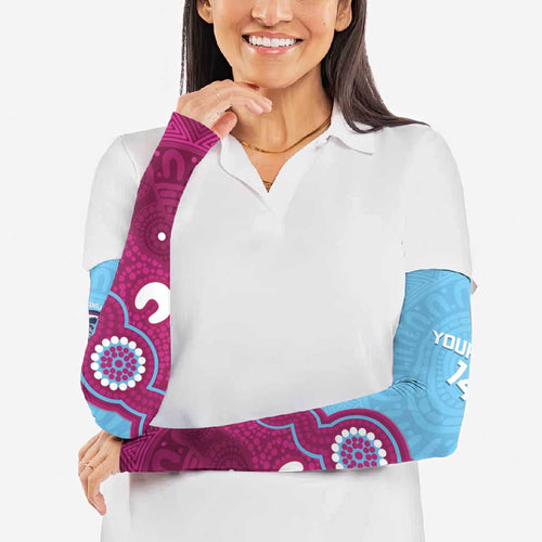 Central Queensland Rugby Custom Arm Sleeves Go Capras Aboriginal Art - Aussie Hoodie