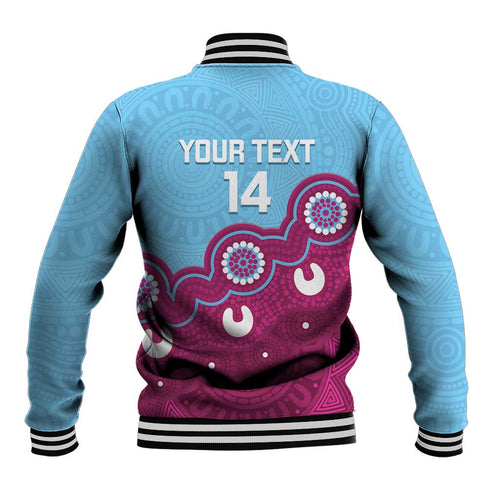 Central Queensland Rugby Custom Baseball Jacket Go Capras Aboriginal Art - Aussie Hoodie