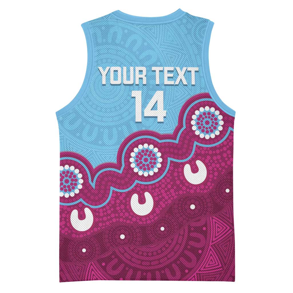 Central Queensland Rugby Custom Basketball Jersey Go Capras Aboriginal Art - Aussie Hoodie