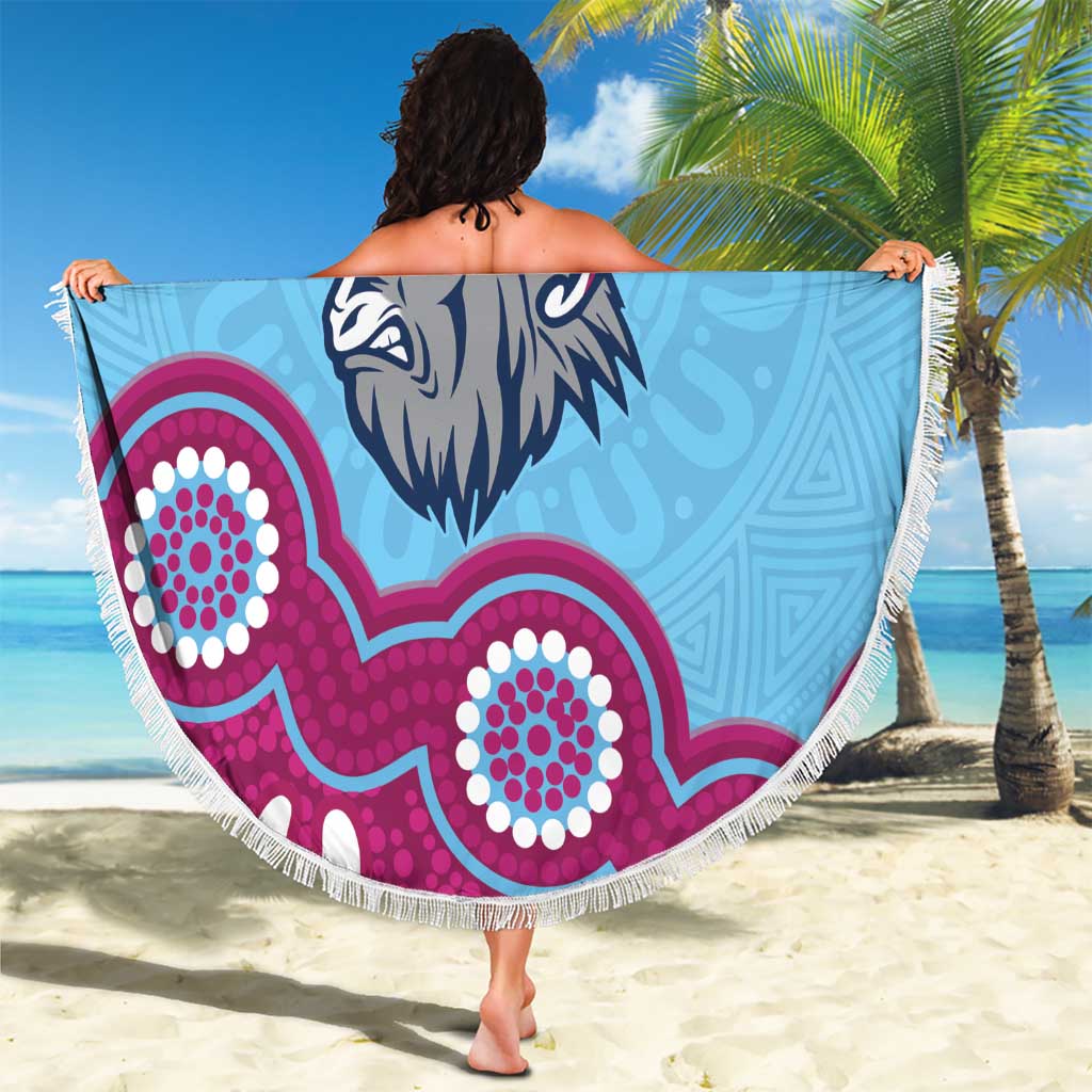 Central Queensland Rugby Custom Beach Blanket Go Capras Aboriginal Art - Aussie Hoodie