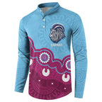 Central Queensland Rugby Custom Button Sweatshirt Go Capras Aboriginal Art - Aussie Hoodie