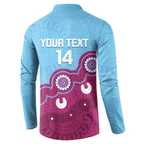 Central Queensland Rugby Custom Button Sweatshirt Go Capras Aboriginal Art - Aussie Hoodie
