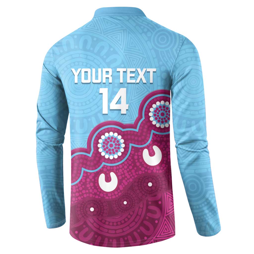 Central Queensland Rugby Custom Button Sweatshirt Go Capras Aboriginal Art - Aussie Hoodie