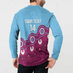 Central Queensland Rugby Custom Button Sweatshirt Go Capras Aboriginal Art - Aussie Hoodie