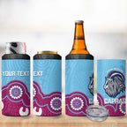 Central Queensland Rugby Custom 4 in 1 Can Cooler Tumbler Go Capras Aboriginal Art - Aussie Hoodie
