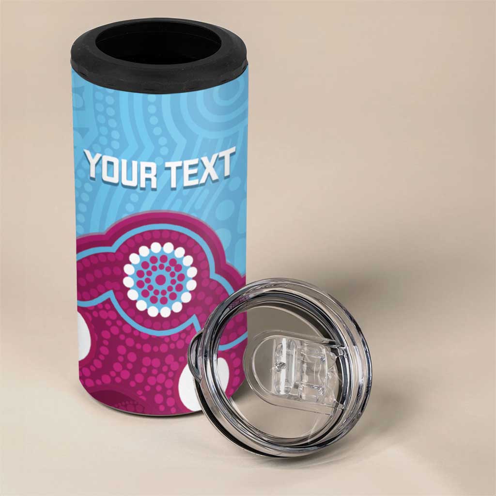 Central Queensland Rugby Custom 4 in 1 Can Cooler Tumbler Go Capras Aboriginal Art - Aussie Hoodie