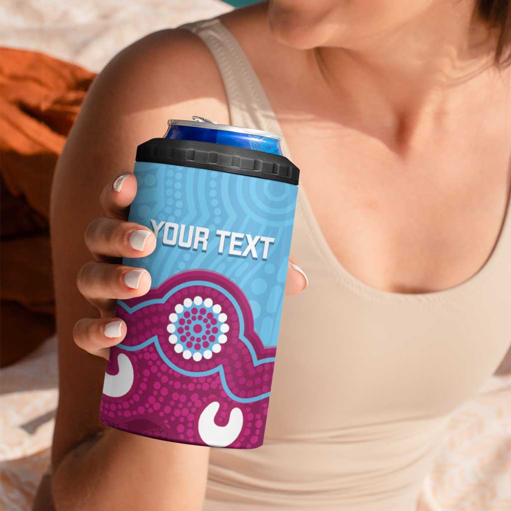 Central Queensland Rugby Custom 4 in 1 Can Cooler Tumbler Go Capras Aboriginal Art - Aussie Hoodie