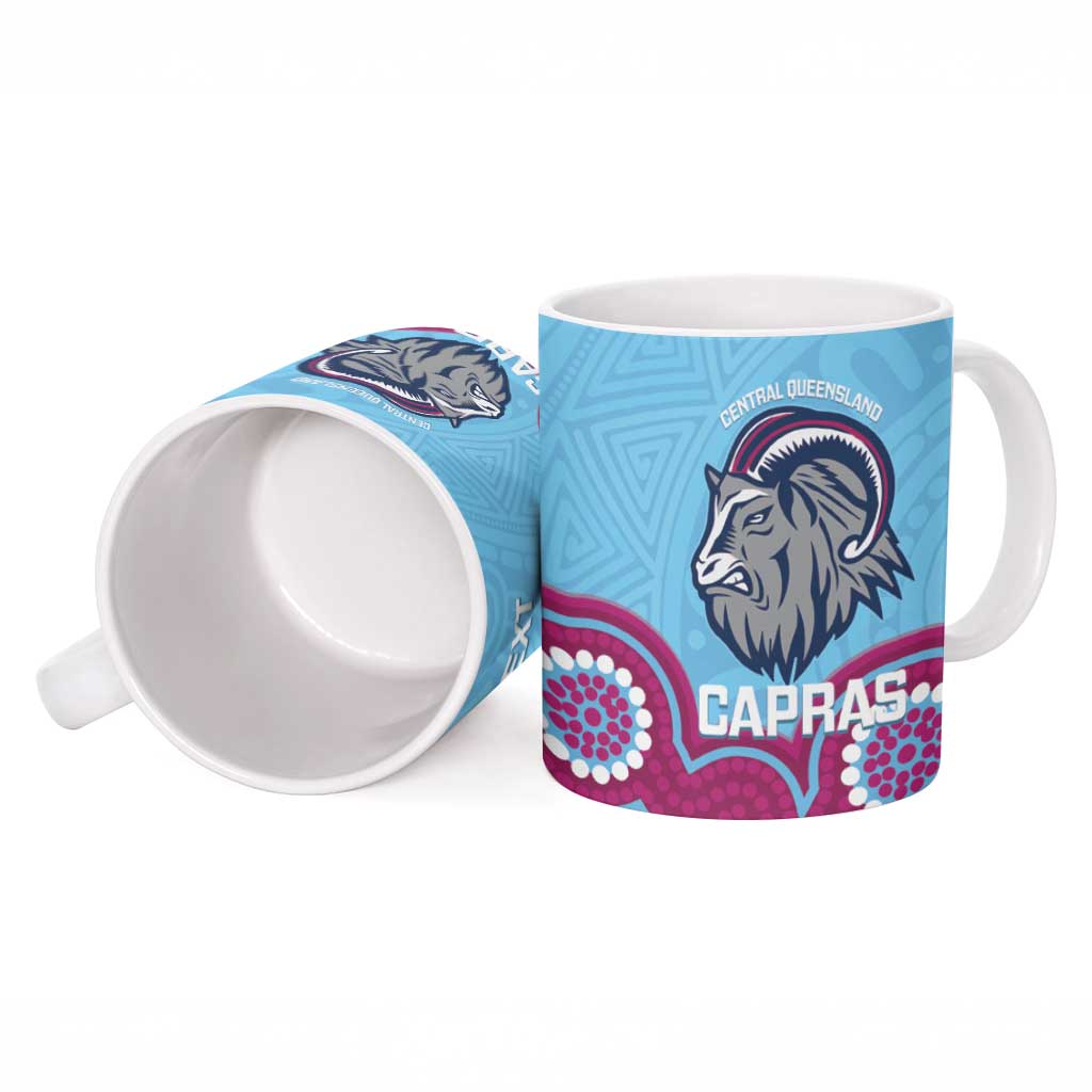 Central Queensland Rugby Custom Ceramic Mug Go Capras Aboriginal Art - Aussie Hoodie