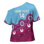 Central Queensland Rugby Custom Cross Shoulder Shirt Go Capras Aboriginal Art - Aussie Hoodie