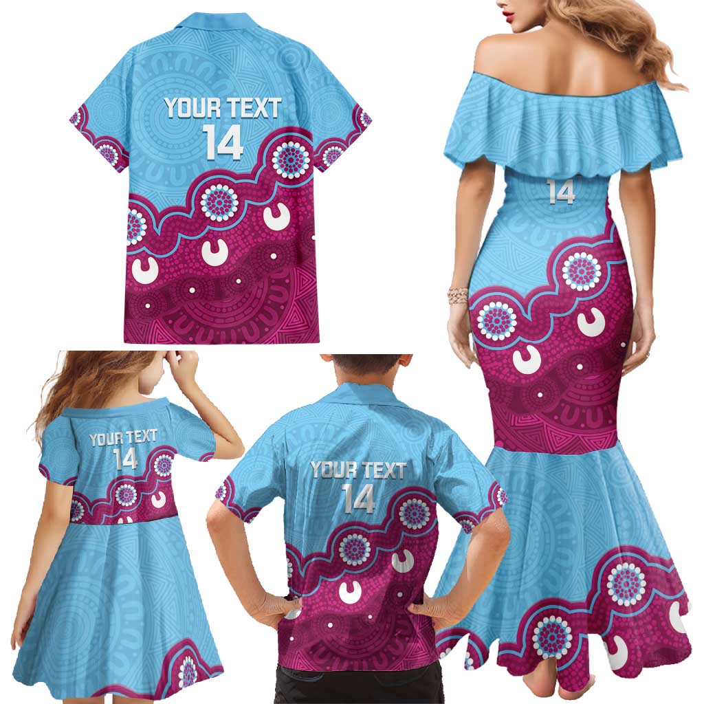 Central Queensland Rugby Custom Family Matching Mermaid Dress and Hawaiian Shirt Go Capras Aboriginal Art - Aussie Hoodie