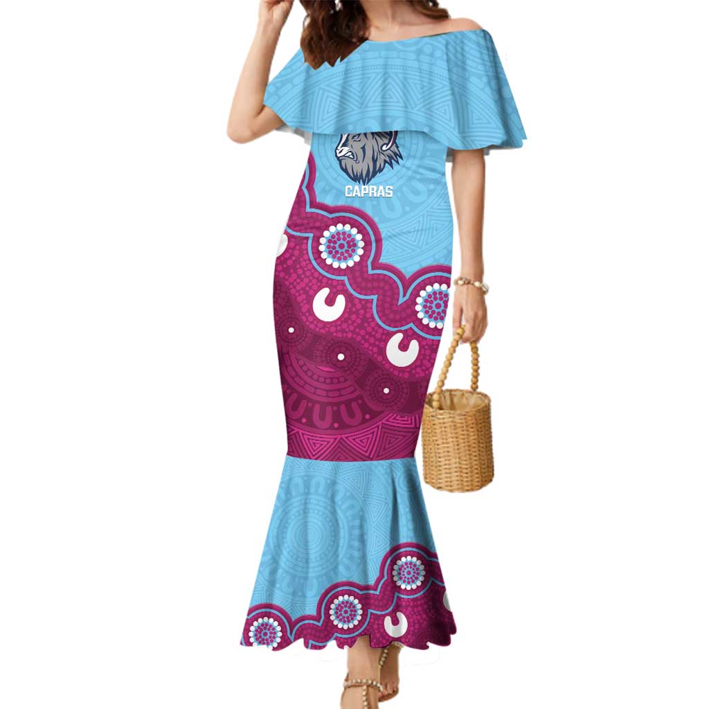 Central Queensland Rugby Custom Family Matching Mermaid Dress and Hawaiian Shirt Go Capras Aboriginal Art - Aussie Hoodie