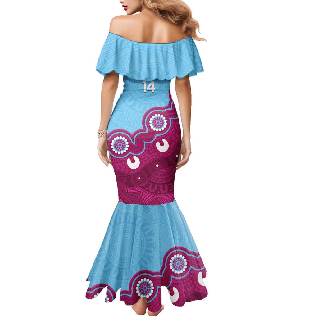 Central Queensland Rugby Custom Family Matching Mermaid Dress and Hawaiian Shirt Go Capras Aboriginal Art - Aussie Hoodie