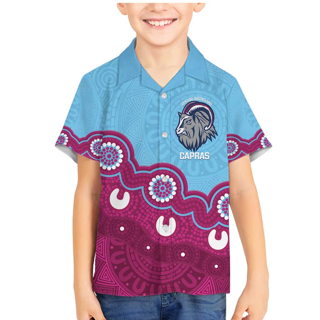 Central Queensland Rugby Custom Family Matching Mermaid Dress and Hawaiian Shirt Go Capras Aboriginal Art - Aussie Hoodie