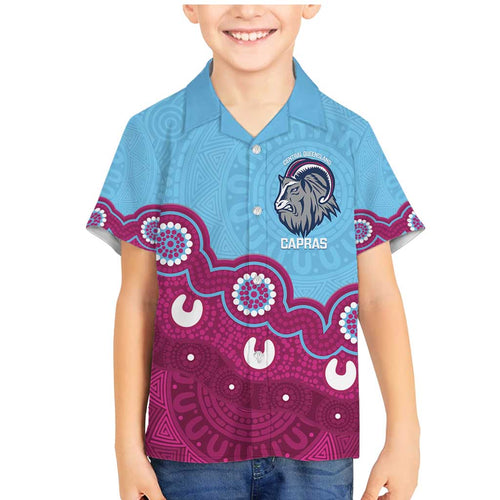 Central Queensland Rugby Custom Family Matching Mermaid Dress and Hawaiian Shirt Go Capras Aboriginal Art - Aussie Hoodie